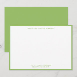 Olive Green Classic Border Flat Note Card Notitiekaartje