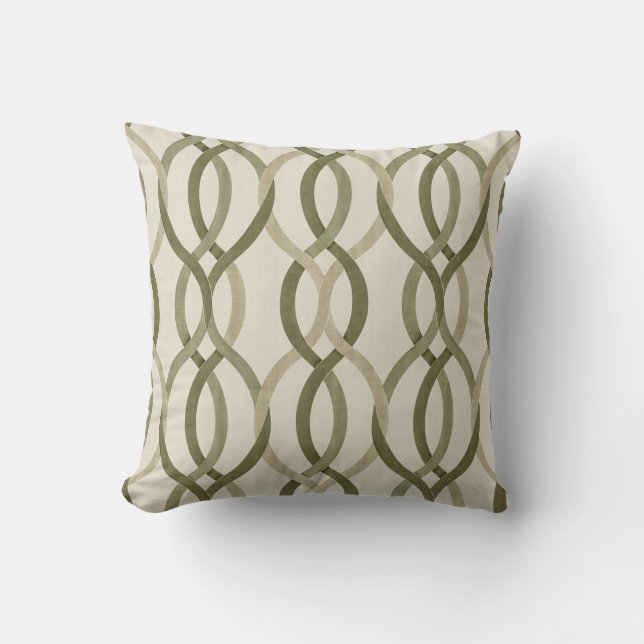 Olive Green Coussin à Anneaux Entrelacés (Recto)