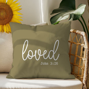 Olive Green Coussin de jeton de citation aimée