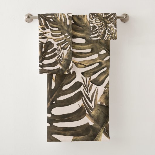 Olive Green & Cream Palm Tropical Île Feuille (En situation)