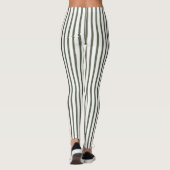 Olive Green Cream Stripes  Leggings (Achterkant)