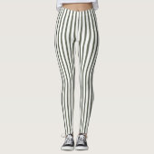 Olive Green Cream Stripes  Leggings (Voorkant)