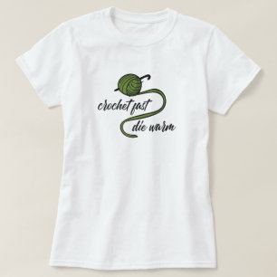 Olive Green Crochet Fast, Die Warm T-Shirt