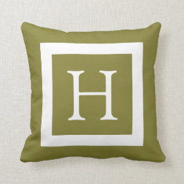 Olive Green Custom Monogram Kussen