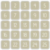 Olive Green Customizable Square Number Stickers  (Voorkant)