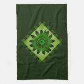 Olive Green Daisy Fleur Serviette de cuisine (Vertical)
