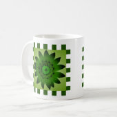 Olive Green Daisy Flower, Motif Stripes - Mug (Devant gauche)