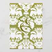 Olive Green Damask Wedding Program Menu (Voorkant)