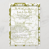 Olive Green Damask Wedding Program Programma (Voorkant)