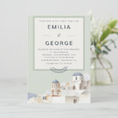 Olive Green Destination Wedding | Elegant Kaart (Staand voorkant)