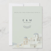 Olive Green Destination Wedding | Elegant Kaart (Achterkant)