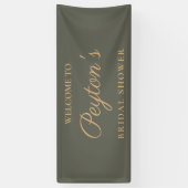 Olive Green Elegant Script Vrijgezellenfeest Welko Spandoek (Verticaal)