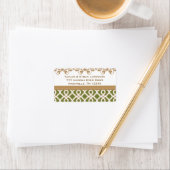 Olive Green et Gold Retourner l'adresse Étiquettes (En situation)