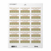 Olive Green et Gold Retourner l'adresse Étiquettes (Feuille entière)