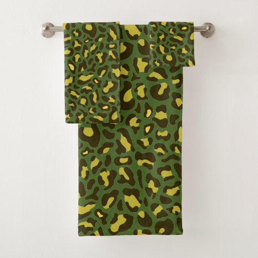 Olive Green et Jaune Empreinte de léopard tendance (En situation)