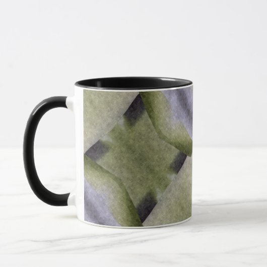 Olive Green et Purple Art Déco Mug Abstrait (Gauche)