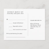 Olive Green Floral Demande de Chanson RSVP Carte P (Dos)