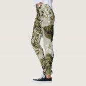 Olive Green  Floral Toile No.1 Leggings (Links)