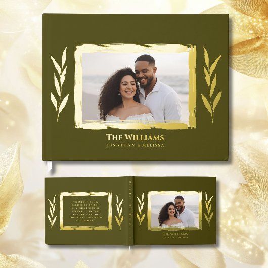 Olive Green Foil Mariages Guides Photo Beach