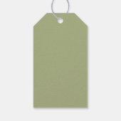 Olive Green French Flourish Frame Wedding Favor Cadeaulabel (Achterkant)