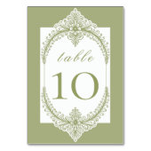 Olive Green French Flourish Frame Wedding Kaart (Achterkant)