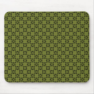 Olive Green Funky Circles Mousepad Muismat