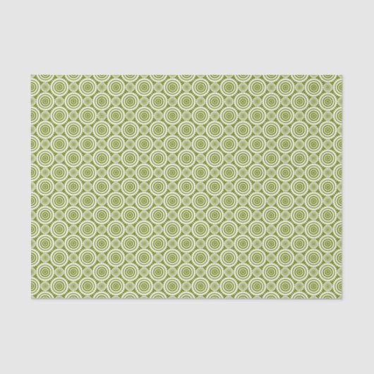 Olive Green Geometric Design Cute Patroon Tissuepapier (Voorkant)