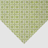 Olive Green Geometric Design Cute Patroon Tissuepapier (Detail)