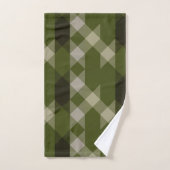 olive green geometric pattern bad handdoek (Handdoek)