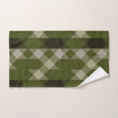 olive green geometric pattern bad handdoek (Handdoek)