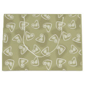 Olive Green Geometrische Gift Bag Groot Cadeauzakje (Voorkant)