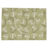 Olive Green Geometrische Gift Bag Groot Cadeauzakje (Achterkant)