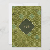 Olive Green Gold Moroccan Muslim Wedding Kaart (Achterkant)