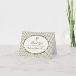 Olive Green Harlequin Checkered Thank You Card Bedankkaart
