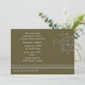 Olive Green Invitation Kaart (Staand voorkant)