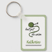Olive Green Knit Fast, Die Warm Sleutelhanger (Voorkant)