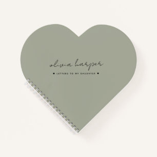 Olive Green Letters naar mijn dochtergeheugen Notitieboek
