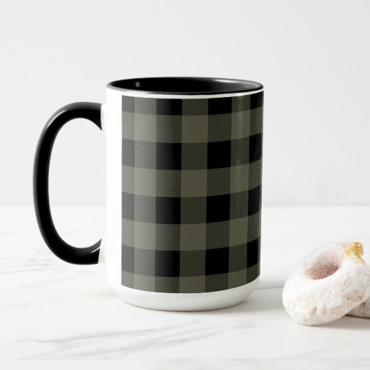 Olive Green Lumberjack Play | Kies uw stijl Mok (Met donut)