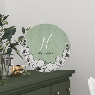 Olive Green Magnolia Flower Custom Snijplank