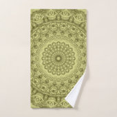 Olive Green Mandala Motif Design (Serviette à main)