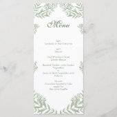 Olive Green Mariage Vintage Botanique Menu (Devant)