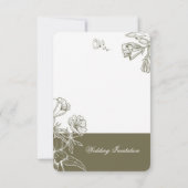 Olive Green Minimalist Floral Wedding Invitation (Dos)