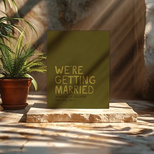 Olive Green Modern - Vetgedrukte handgeschreven ty Briefkaart