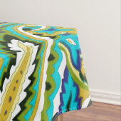 Olive Green Mustard Yellow Turquoise Blue Paisley Tafelkleed (Voorbeeld)