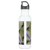 Olive Green Paars Art Deco Abstract Waterfles (Achterkant)