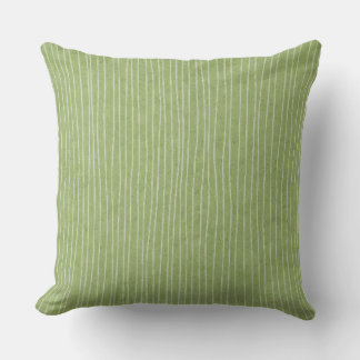 Olive Green Pale Stripes Jeter Oreiller