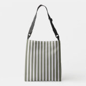 Olive Green Pinstriped Monogram Crossbody Tas (Achterkant)