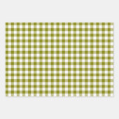 Olive Green Plaid Gingham Inpakpapier Vel (Voorkant)