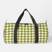 Olive Green Plaid Gingham Personalized Plunjezak (Achterkant)