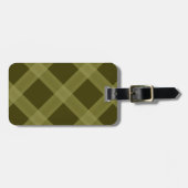 Olive Green Plaid Pattern Bagagelabel (Voorkant horizontaal)